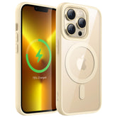 JETech Magnetic Case for iPhone 13 Pro Max 6.7-Inch Compatible with MagSafe, Shockproof Phone Bumper Cover, Solid Color Matte TPU Frame, Anti-Scratch Clear Back (Beige)